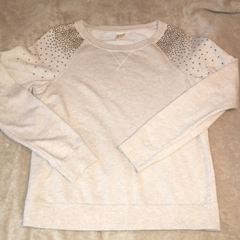 Sequin shoulder sweatshirt